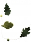 Preview: Geschenkband Filzblätter-Gilande grün mit Perlen auf Draht  Solange Vorrat!